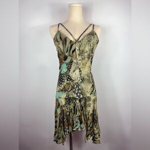 Roberto Cavalli S/S 2004 Feather Print Silk Set